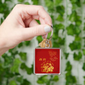 ゴールデン中国の紙カットラット年2020 SqMK キーホルダー (手)