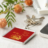 ゴールデン中国の紙カットラット年2020 SqMK キーホルダー (側面)