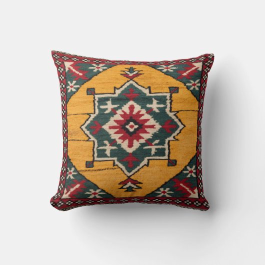 ゴールデン伝統"トルコ語Kilim Pillows: クッション (正面)
