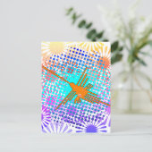 ゴールデン動揺してナスカラインハミングバード ポストカード (スタンド正面)