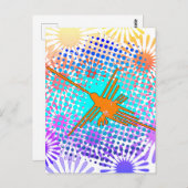 ゴールデン動揺してナスカラインハミングバード ポストカード (正面/裏面)