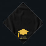 ゴールデン卒業帽（黒） バンダナ<br><div class="desc">黒に金の卒業帽ペットに最適！</div>