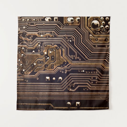 ゴールデン回路基板。電子計算機ハードウェア タペストリー (正面)