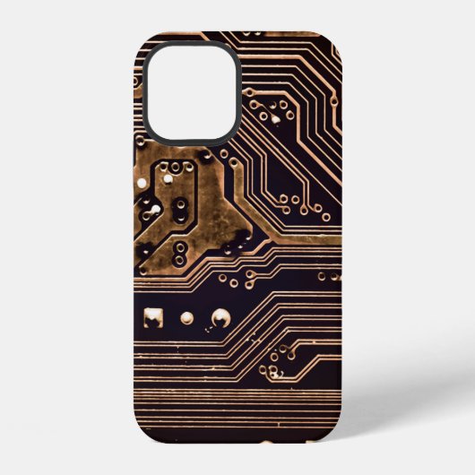 ゴールデン回路基板。電子計算機ハードウェア iPhoneケース (裏面)