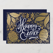 ゴールデン図解入りの、写真付きのイースターフォトカード シーズンカード (正面/裏面)