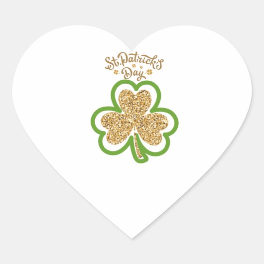 ゴールデン図解入りの、写真付きのミニマリストの聖パトリックの日 ハートシール (正面)