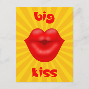 ゴールデン太陽のレイズレッドリップビッグキス ポストカード