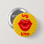 ゴールデン太陽のレイズレッドリップビッグキス 缶バッジ (正面&裏面)