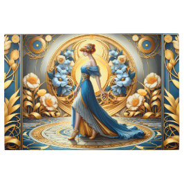 ゴールデン女神インアールヌーボー開花メタルアート メタルプリント