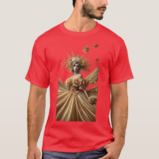 🌟ゴールデン女神エレガンス王室の-開花Tシャツ Tシャツ