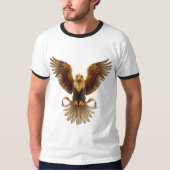 ゴールデン威厳のあるイーグルエンブレムTシャツ Tシャツ (正面)