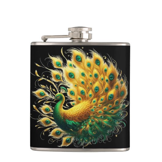 ゴールデン威厳のあるピーコックエレガンス フラスク (正面)