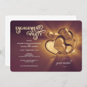 ゴールデン婚約パーティ招待状 案内状 (正面/裏面)