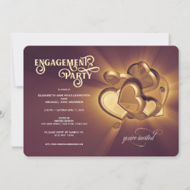 ゴールデン婚約パーティ招待状 案内状