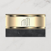 ゴールデン実在エステートのロゴ |金属製の金ゴールド大理石 名刺 (裏面)