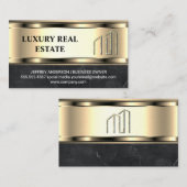 ゴールデン実在エステートのロゴ |金属製の金ゴールド大理石 名刺 (正面/裏面)