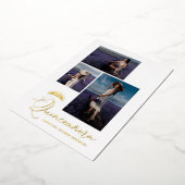 ゴールデン実在ティアラのミニマリストキンセアニラスペインの 箔招待状 (回転した状態)