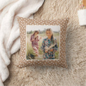 ゴールデン小麦と白いドットの写真 クッション (ブランケット)