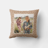 ゴールデン小麦と白いドットの写真 クッション (裏面)