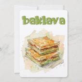 ゴールデン層の喜び：バクラバبقلاوة فستق حلبي 招待状 (正面)