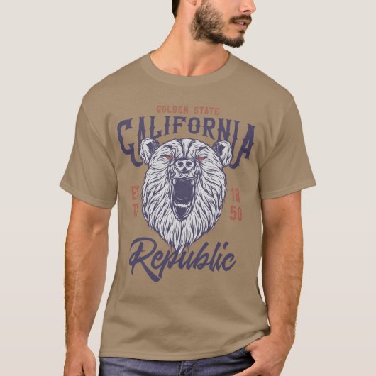 ゴールデン州カリフォルニア共和国ヴィンテージベア Tシャツ (正面)