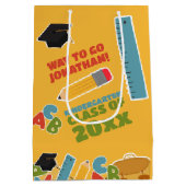 ゴールデン幼稚園の卒業 ミディアムペーパーバッグ (裏面)