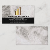 ゴールデン建物ロゴ | 大理石 名刺 (正面/裏面)