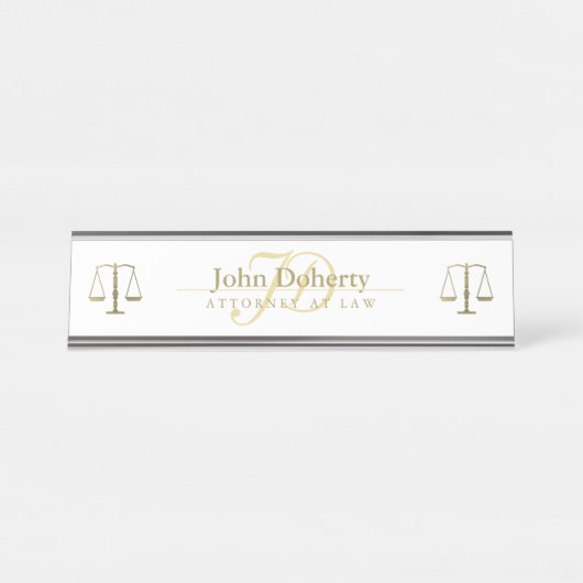 ゴールデン弁護士|イニシャルドア記号 デスクネームプレート (正面)