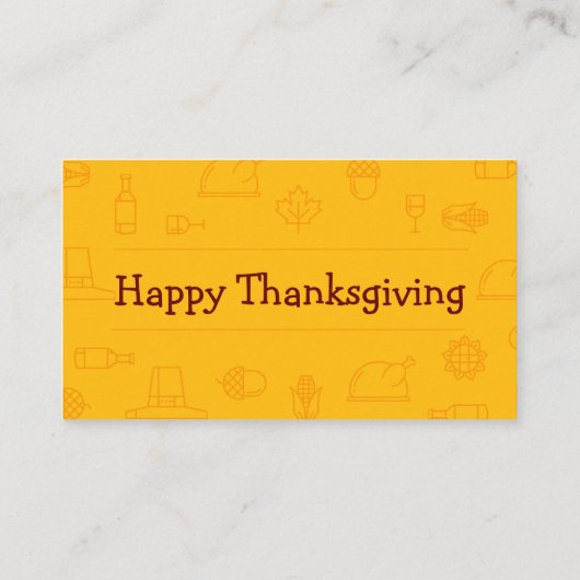 ゴールデン感謝祭のアイコン プレイスカード (裏面)