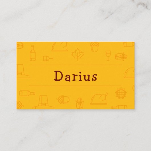 ゴールデン感謝祭のアイコン プレイスカード (正面)