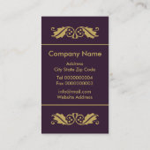 ゴールデン抽象芸術クリスマスツリー白熱［赤熱］光を放つオン紫 名刺 (裏面)