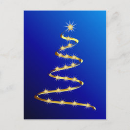 ゴールデン抽象芸術クリスマスツリー シーズンポストカード
