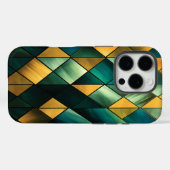 ゴールデン抽象芸術グリーンジオメトリック Case-Mate iPhoneケース (裏面 (横))