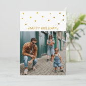 ゴールデン抽象芸術ドットハッピーホリデイズフォトツーサイド シーズンカード (スタンド正面)