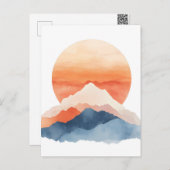 ゴールデン抽象芸術マウンテンピークサンライズ シーズンポストカード (正面/裏面)