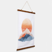 ゴールデン抽象芸術マウンテンピークサンライズ 吊り下げ型タペストリー (傾斜あり)