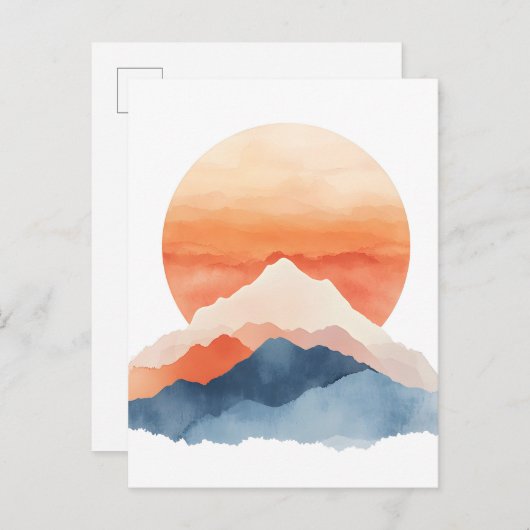 ゴールデン抽象芸術マウンテンピークサンライズ 案内ポストカード (正面/裏面)