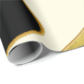 ゴールデン抽象芸術モダンウェーブ金ゴールドグラムトレンディー ラッピングペーパー (ロールコーナー)