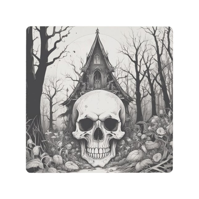 ゴールデン抽象芸術ラインウォールアート メタルプリント (正面)