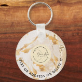 ゴールデン抽象芸術ロゴ&QRコード会社キーチェーン キーホルダー (正面)