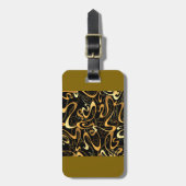ゴールデン抽象芸術旋回パターン ラゲッジタグ (正面縦)
