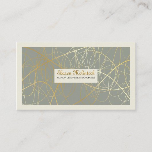 ゴールデン抽象芸術線 名刺 (正面)