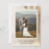 ゴールデン抽象芸術 |エレガントな結婚式 サンキューカード (正面)