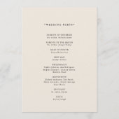 ゴールデン抽象芸術 |エレガントな結婚式 プログラム (裏面)