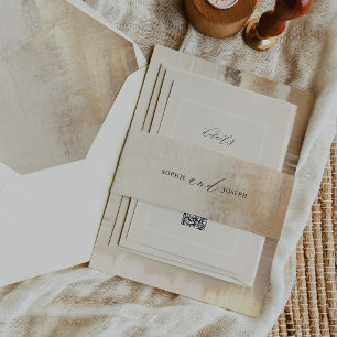 ゴールデン抽象芸術  エレガントな結婚式 招待状ベリーバンド