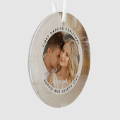 ゴールデン抽象芸術 |クリスマス結婚したの最初の写真 オーナメント (正面)