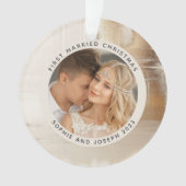 ゴールデン抽象芸術 |クリスマス結婚したの最初の写真 オーナメント (正面)