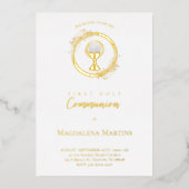 ゴールデン文字とデザインファーストコミューン 箔招待状 (正面)