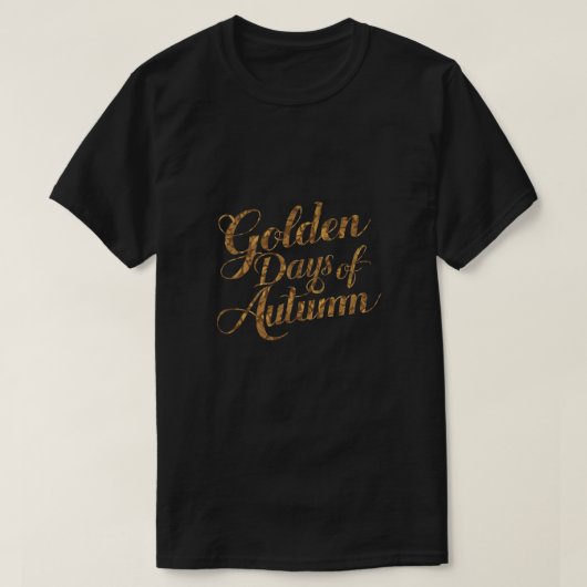 ゴールデン日の秋 – 美しい秋タイポグラフィ Tシャツ (デザイン正面)