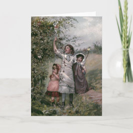 "ゴールデン日"ヴィンテージブックイラストレーション シーズンカード